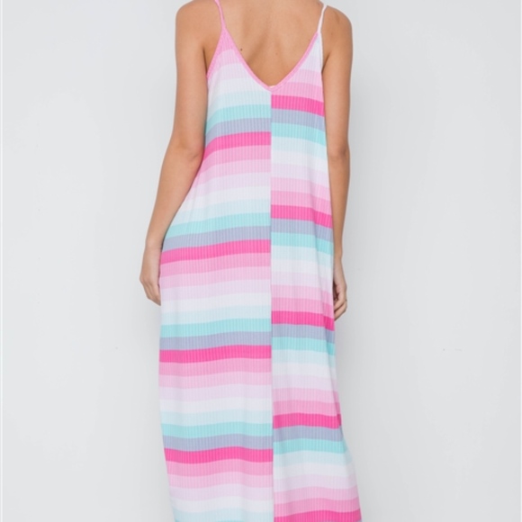 ❗️1 LRG Left❗️Full Length Cotton Candy Maxi Dress - Picture 3 of 4